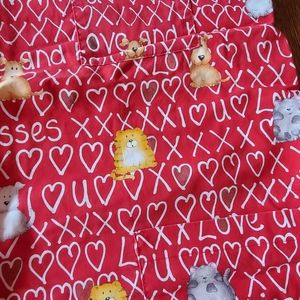 Valentines theme scrub top